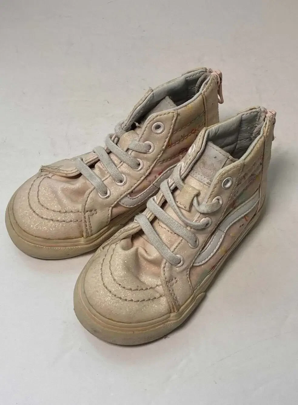 Vans Kids Size 7 Sk8-Hi Reissue Zip Toddler High Top Sneakers Pink Unicorn Rainb